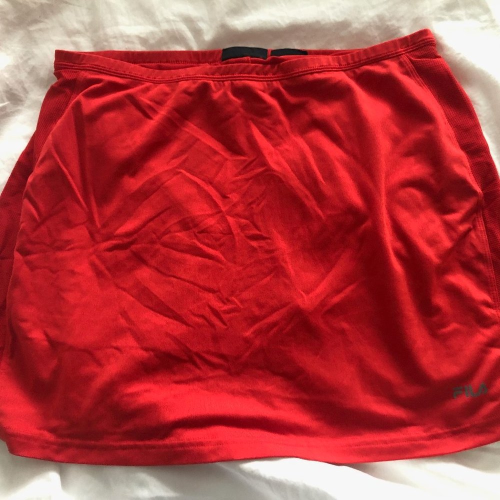 Red Fila Tennis Skirt with Built in Shorts